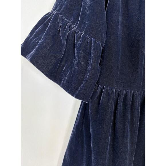 Gymboree Girls Blue Velvet Dress Lined Holiday Party Wedding Size 7 - Picture 3 of 11